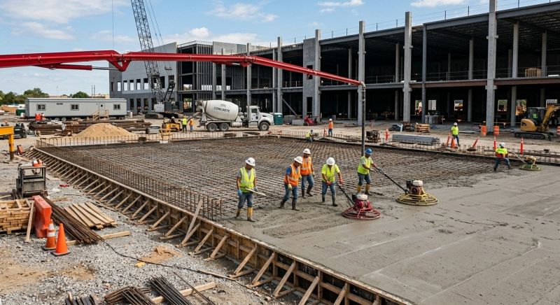 Commercial Slab Installation in Davisburg, MI