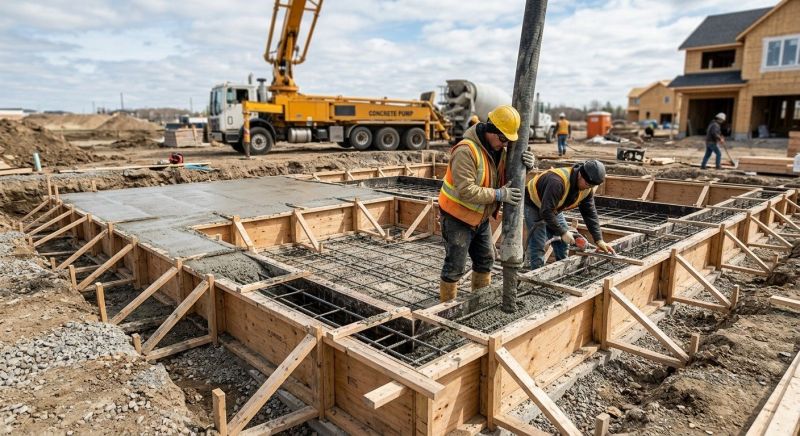 Poured Foundation Installation in Fenton, MI