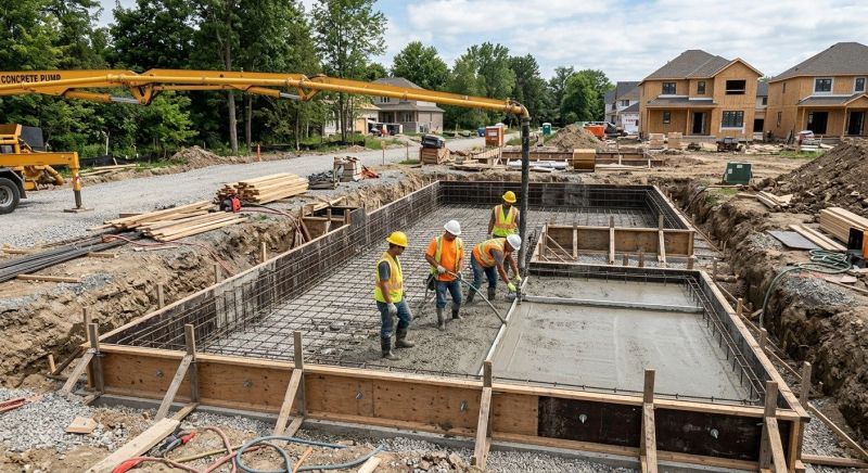 Poured Foundation Installation in Fenton, MI